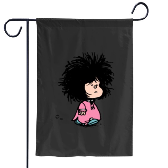 Discover Mafalda with newly-raised disheveled nightgown Quino argentina cartoon Garden Flags