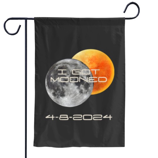 Discover Funny Solar Eclipse 2024 I Got Mooned Garden Flags, Totality Eclipse Group Family Garden Flags, Matching April 8th 2024