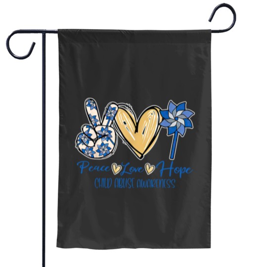 Discover Peace Love Hope Garden Flags, Child Abuse Awareness Garden Flags