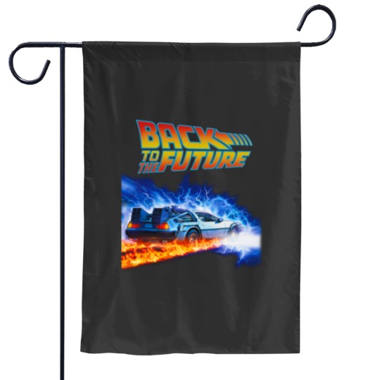 Discover back to the future PNG just DTF halftone black Garden Flags