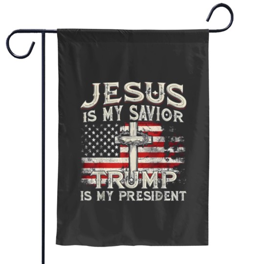Discover Jesus Is My Savior Trump Is My President American Flag Garden Flags