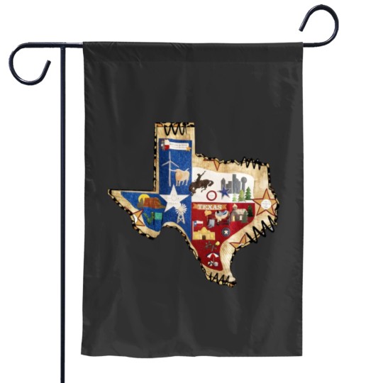 Discover Texas Map Garden Flags
