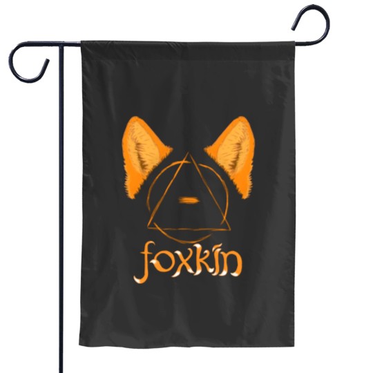 Discover Foxkin therian theta-delta with fox ears Sticker Garden Flags