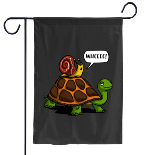 Discover Snail Riding Turtle Garden Flags