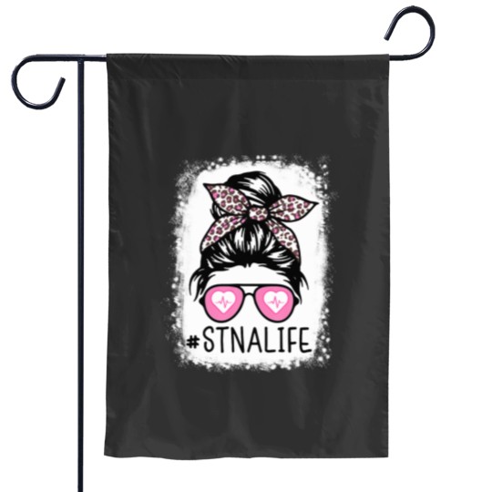 Discover STNA Bleached Messy Hair State Tested Nursing Assi Garden Flags