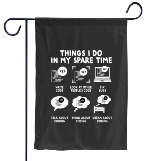 Discover Funny Coder Programmer Garden Flags