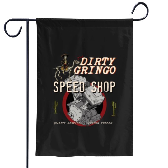 Discover TheGringo Speed Shop Rat Rod y Twin Cam Motorcycle Garden Flags