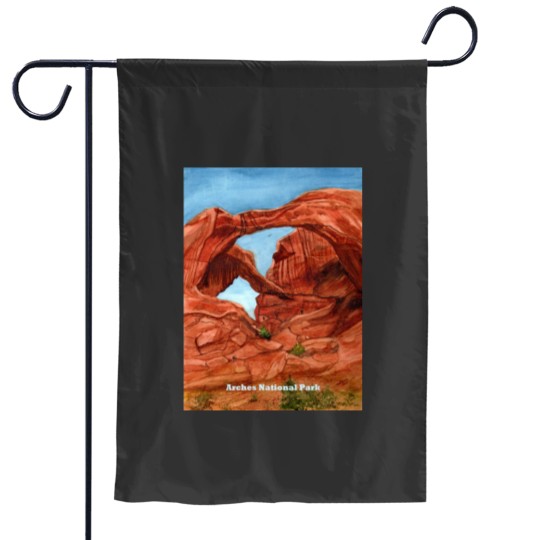 Discover Arches National Park Watercolor - Arches National Park - Garden Flags