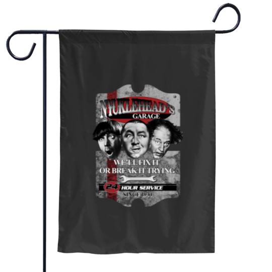Discover Three Stooges Nyuckleheads Mechanic Garage Garden Flags