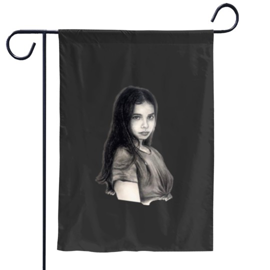 Discover Hope Sandoval pencil drawing Garden Flags