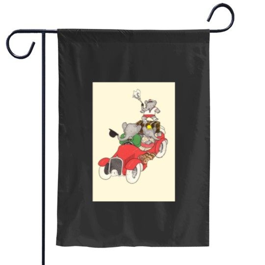 Discover Babar in a car Garden Flags