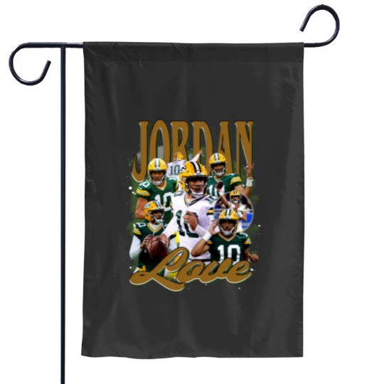 Discover Vintage 90s Graphic Style Jordan Love Garden Flags, Jordan Love Vintage Garden Flags, American Football Gift