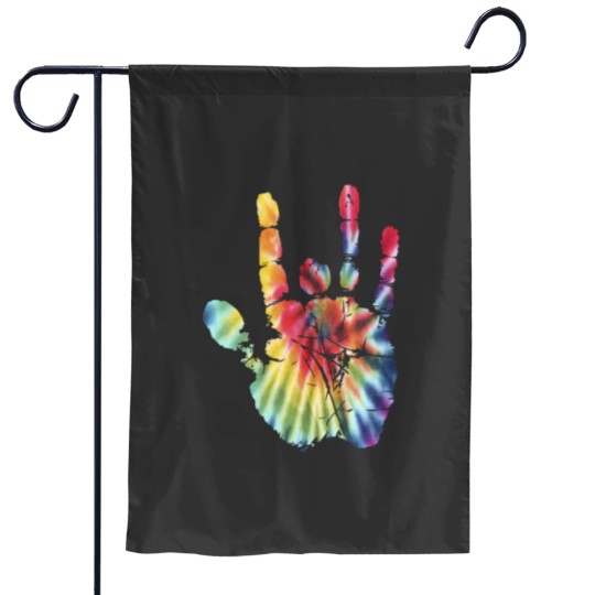 Discover Tie Dye Jerry Garcia Hand Bill Kreutzmann Garden Flags