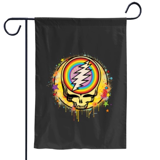 Discover Grateful Colorful Dead Skull Garden Flags