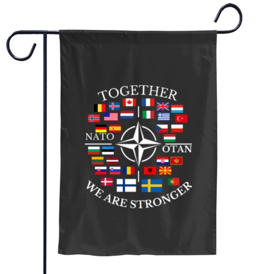 Discover nato otan with finland and sweden together we are stronger Garden Flags