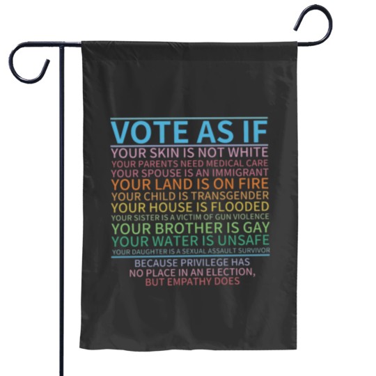 Discover Vote as if Garden Flags, Human Rights Garden Flags, Protest Apparel