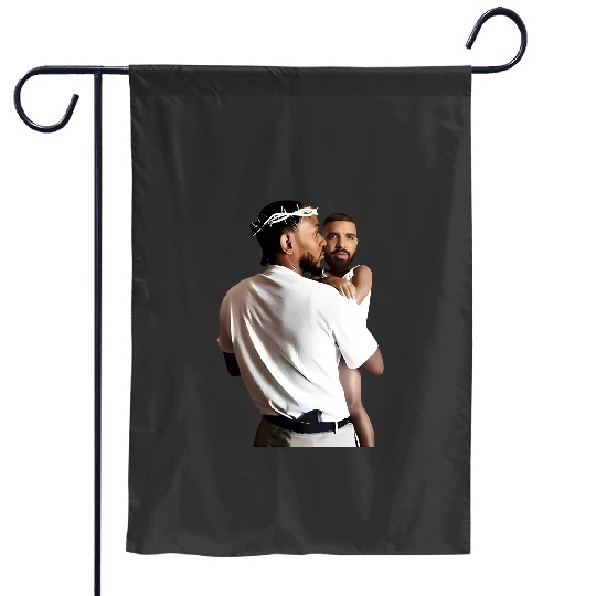 Discover Kendrick Lamar Holding Baby Drake Garden Flags, Kendrick Lamar vs Drake Rap