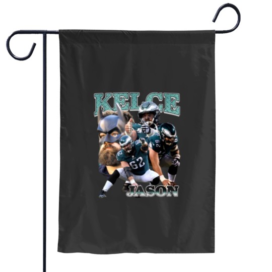 Discover Vintage 90s Graphic Style Jason Kelce Garden Flags, Jason Kelce Garden Flags