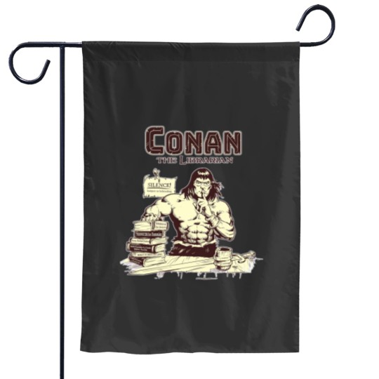 Discover Conan the Librarian Garden Flags