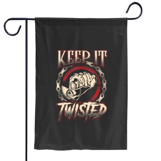 Discover Biker Keep It Twisted Funny Motorbike Dirt Or Racing Garden Flags