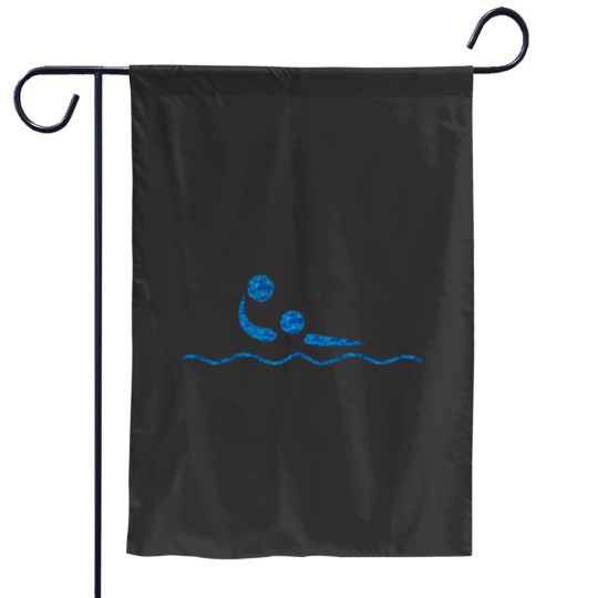 Discover Water Polo Blues (on black) Classic Garden Flags