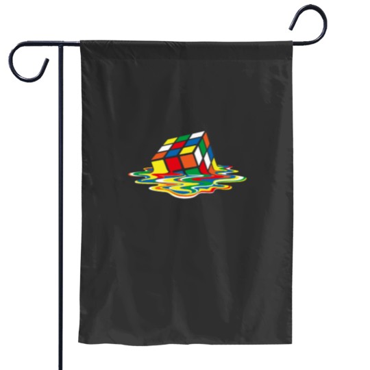 Discover Creative Melting Rubiks Cube Artwork Melting Rubiks Essentialss Garden Flags