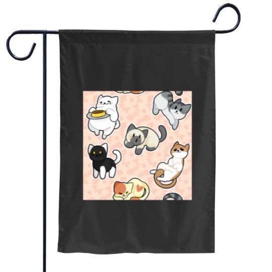 Discover Neko Atsume Pattern 3 Classic Garden Flags