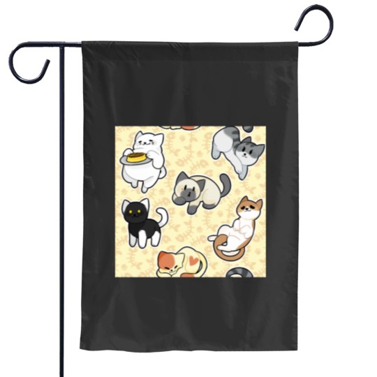 Discover Neko Atsume Pattern 1 Classic Garden Flags