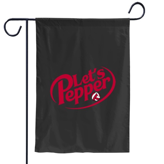 Discover Volleyball Let's Pepper Fitted Scoop Garden Flags