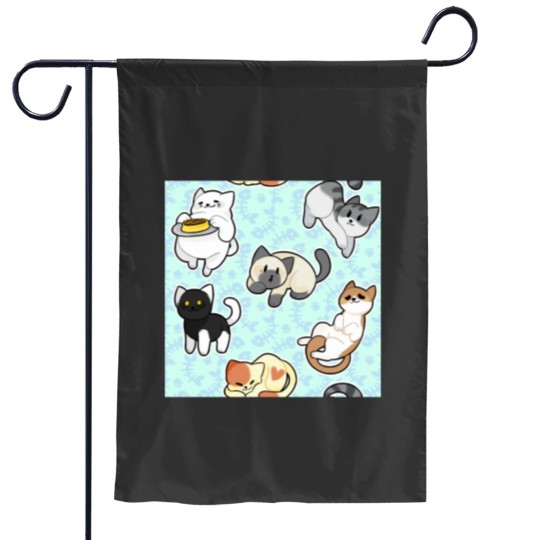 Discover Neko Atsume Pattern 2 Classic Garden Flags