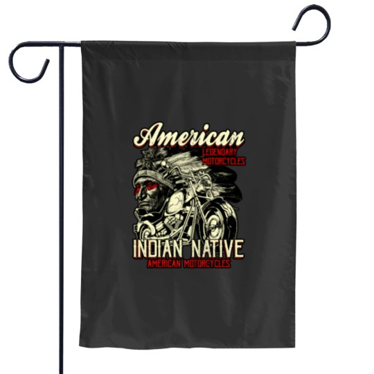 Discover American Motorcycle Indian for Old Biker Gift Garden Flags