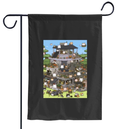 Discover Neko atsume Graphic Garden Flags