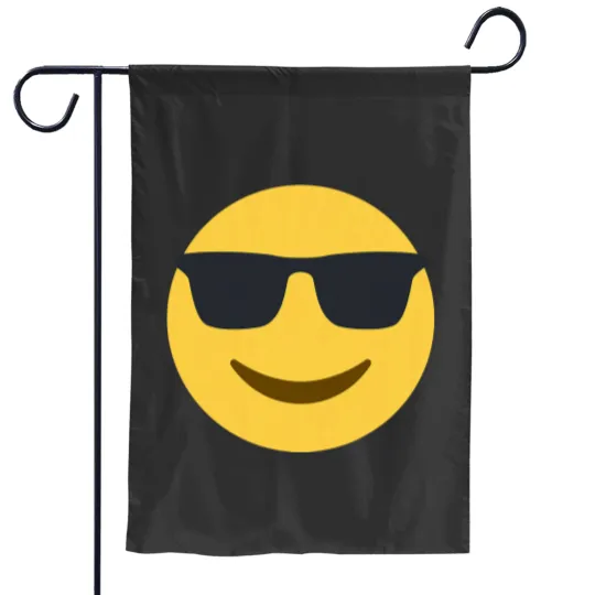 Discover Smiling Emoticon Face with Sunglasses Garden Flags