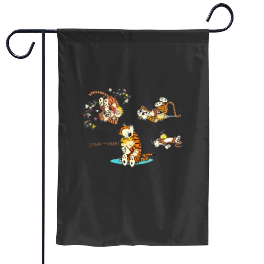 Discover calvin and hobbes bill watterson Garden Flags