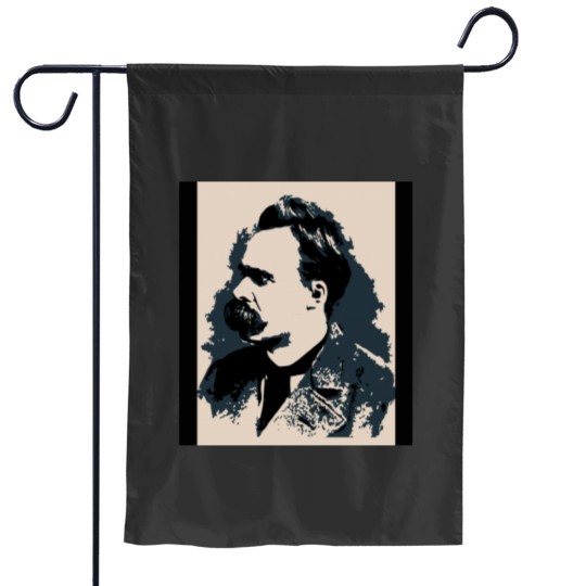 Discover Friedrich Nietzsche portrait vector drawing Garden Flags