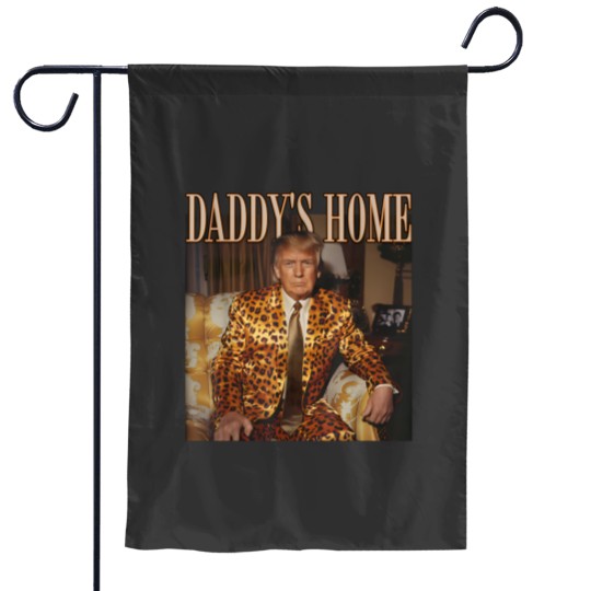 Discover Daddy's Home Trump Garden Flags Trump 2024 Leopard Funny MAGA Garden Flags