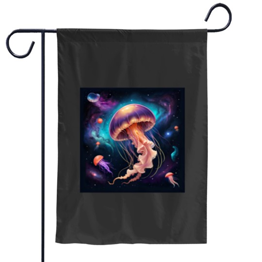 Discover jellyfish watercolor Garden Flags