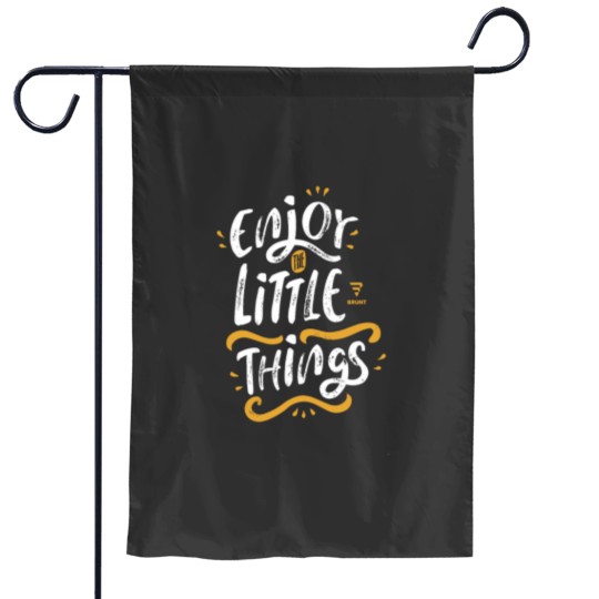 Discover Enjoy the Little Things. Creative typography Garden Flags