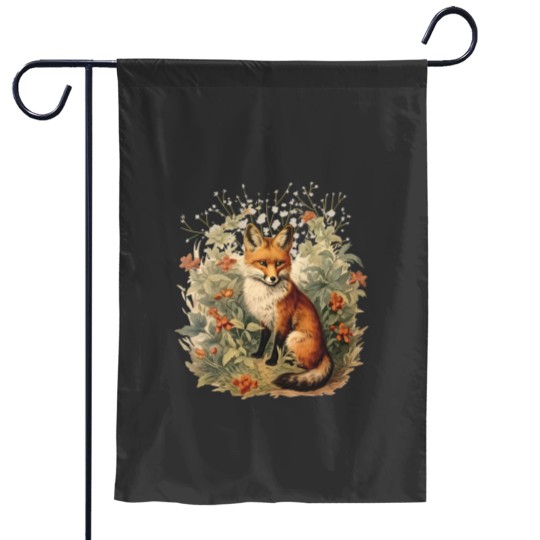 Discover Fox Botanical Vintage Style Garden Flag