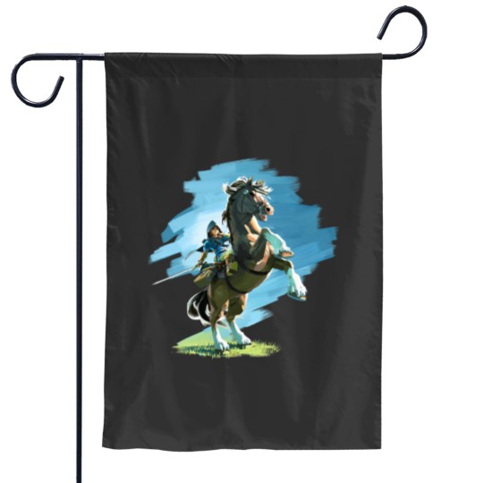 Discover The Legend Of Zelda Breath Of The Wild Link And Epona Paint Garden Flags