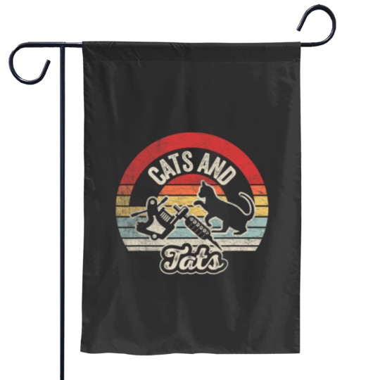 Discover Vintages Cats And Tats Cat Tattoo Lover Cats Tats Garden Flags