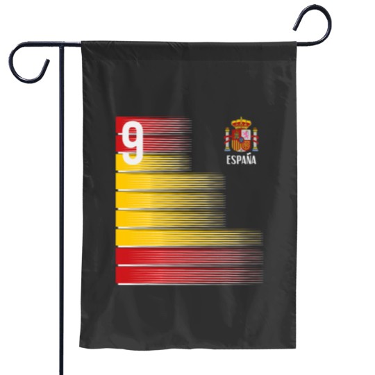 Discover Spain Number 9 Espana Spanish Soccer Fan Men Women Kids Boys Garden Flags