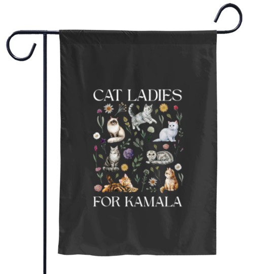 Discover Cat Ladies For Kamala Garden Flags, Kamala Harris 2024 President Garden Flags