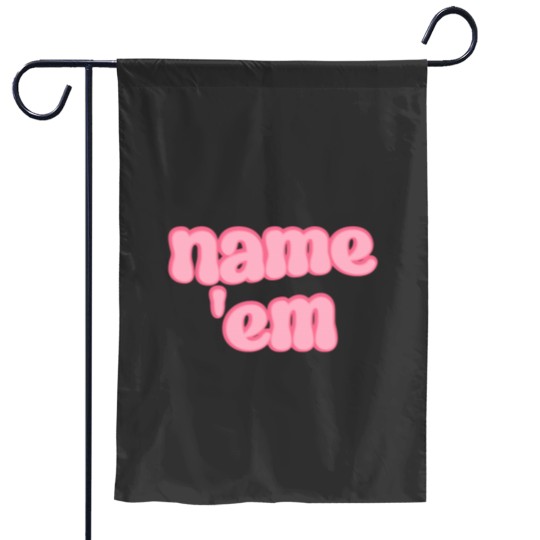 Discover Real Housewives Collection Name Em Pink Bubbly Font Design Inspired by Sutton Stracke on RHO Garden Flags