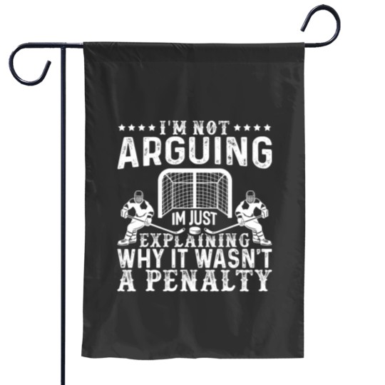 Discover Hockey Player Arguing Gift Funny Ice Hockey Garden Flags