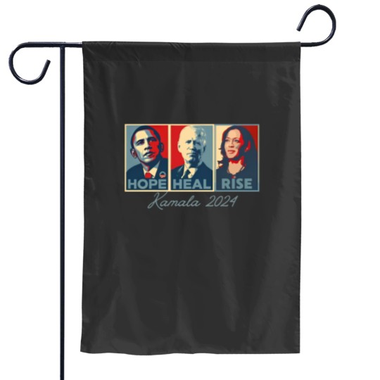 Discover Hope Heal RISE, Kamala Harris 2024 Garden Flags, Support for First Woman American President