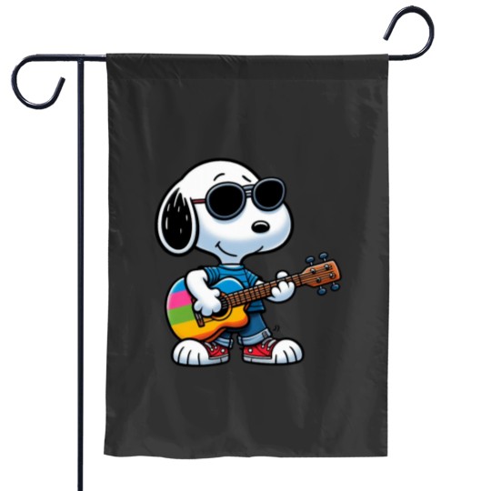 Discover snoopy guitarist collection Garden Flags