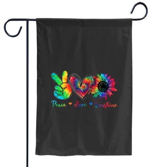 Discover Peace Love Sunshine Sunflower Hippie Tie Dye Garden Flags