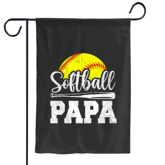Discover Softball Papa Softball Player Game Day Fathers Day Gift Garden Flags