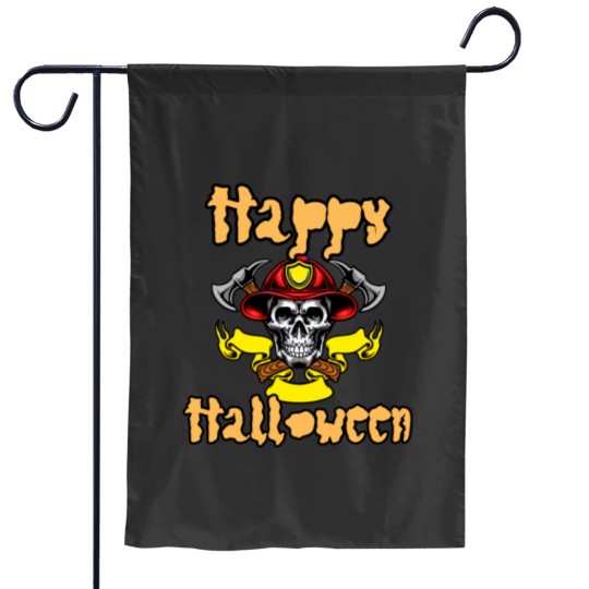 Discover Happy Halloween Fireman Garden Flags